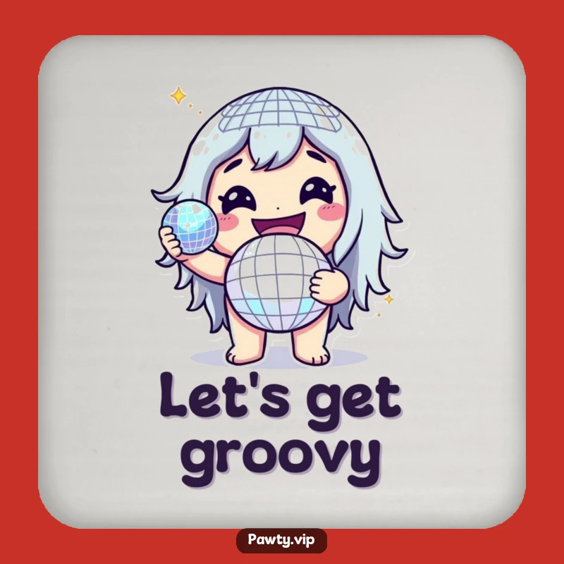 Funny Disco Ball Character Coaster: Protect Surfaces, Glittering Ball, Fun Decor Gift