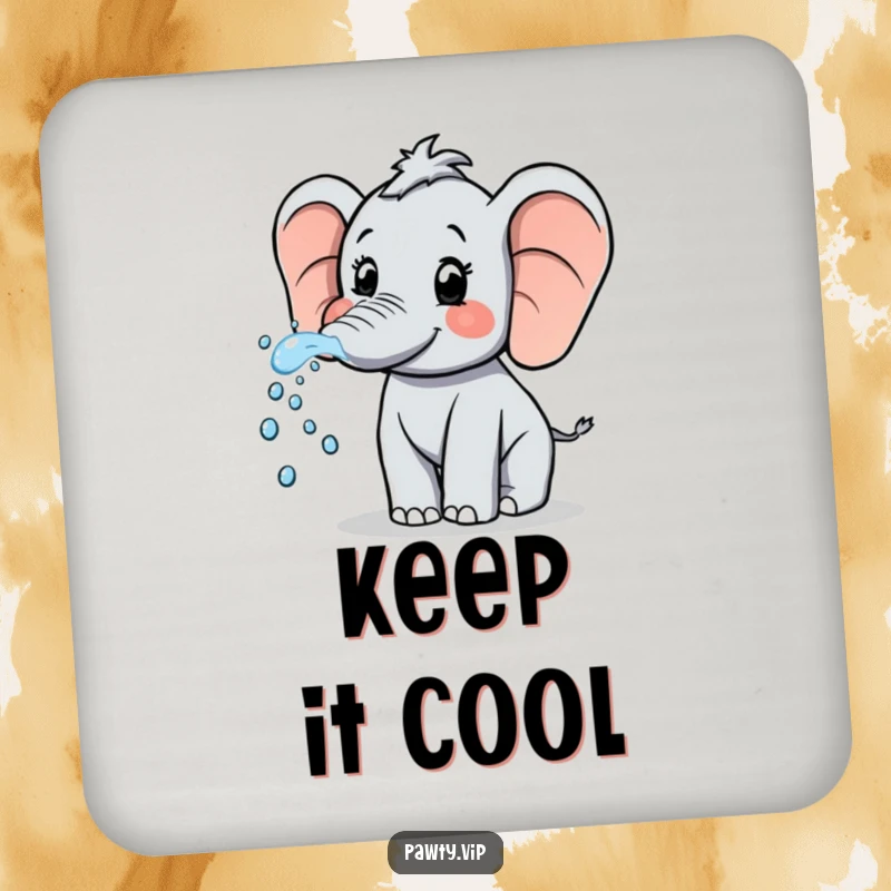 Funny Elephant Coaster: A playful elephant sprays sparkling water from its trunk, a humorous and practical accessory for any drink.