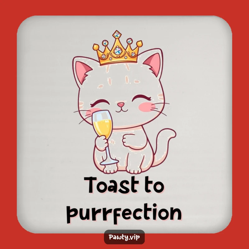 Funny Kawaii Cat Drink Coaster: Cute Table Protector, Perfect Glamorous Funny Gift