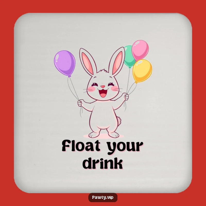 Funny Kawaii Rabbit Juggling Coaster Set: Cheerful Surface Protection