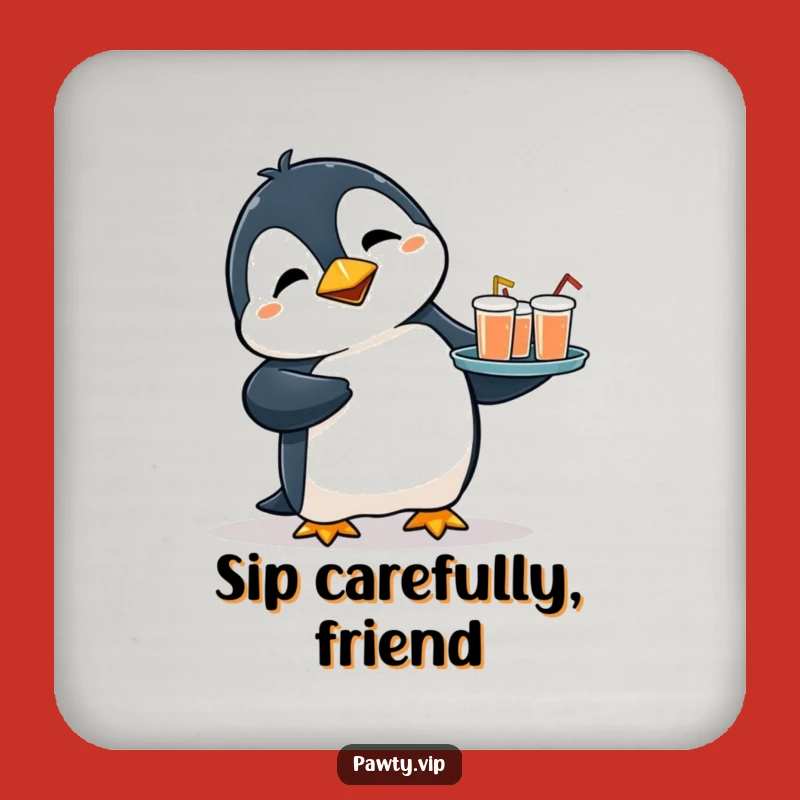 Funny Penguin Coasters: Flustered Drinks Penguin Coasters, Perfect Bar Gift