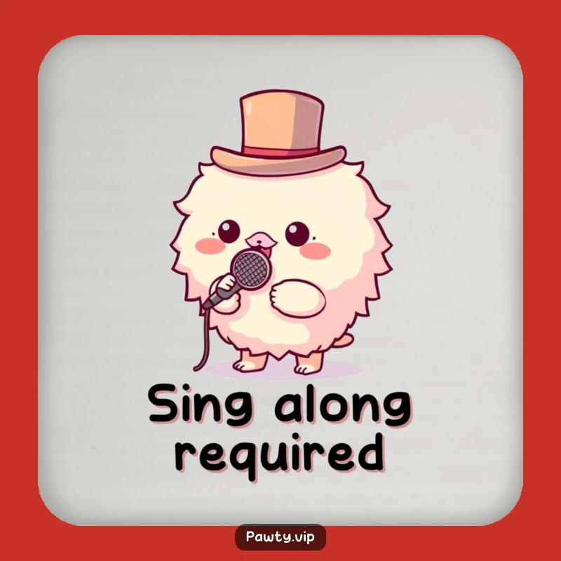 Funny Performer Coaster: Fluffy Top Hat Microphone Protection Gift