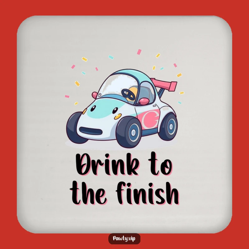Funny Race Car Confetti Drink Coasters: Protect surfaces with speedy cars, a festive and fun funny gift set.