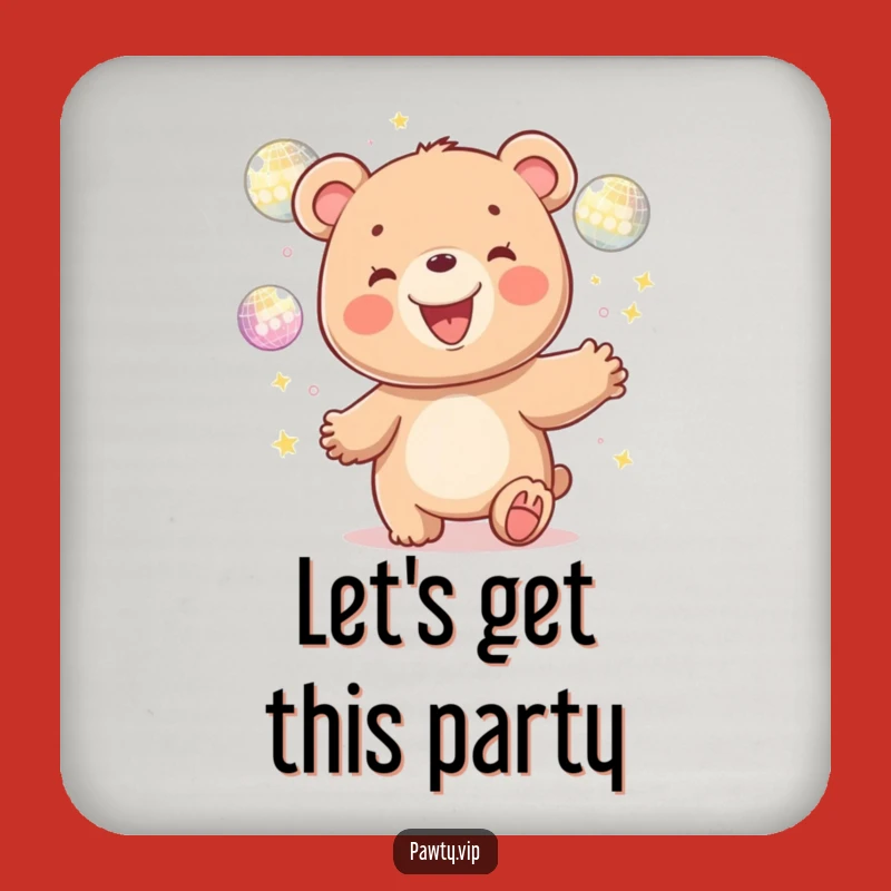 Funny Disco Bear Juggling Coasters: Protect Your Surfaces with Hilarious Party Style