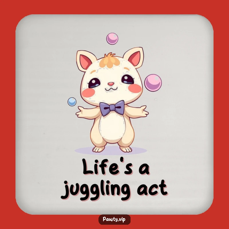 Funny Bow Tie Creature Coaster - Juggling Style Protection - Great Funny Gift!