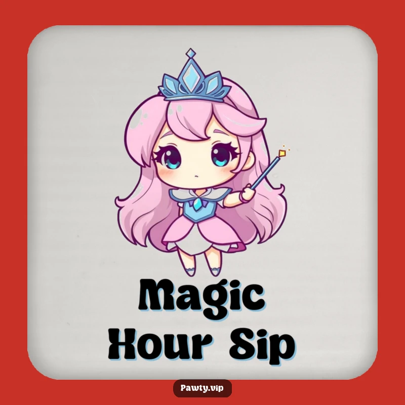 Funny Tiara Coasters: Sparkly Magic Wand Drink Decor Gift Set