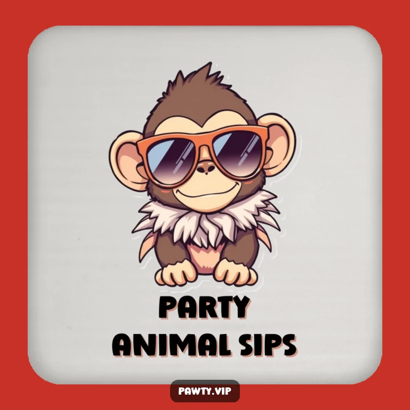 Funny Monkey Sunglasses Boa Coaster Set – Protect Surfaces with Primate Flair
