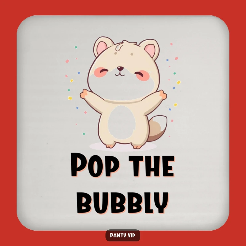 Funny Animal Confetti Drink Coaster - Protect Surfaces with Style