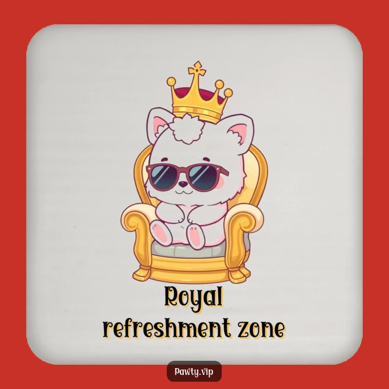 Funny Kawaii Throne Coasters (Set of 4) - Hilarious Royal Drink Protection