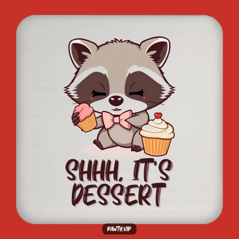 Funny Raccoon Coasters: Mischievous Cupcake Raccoon Coasters, Perfect Bar Gift