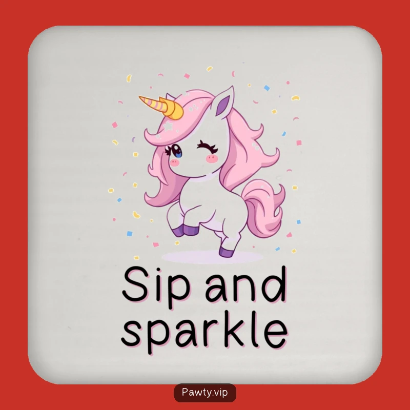 Funny Kawaii Unicorn Coaster: Shimmering Mane Dancing To Protect Your Surfaces