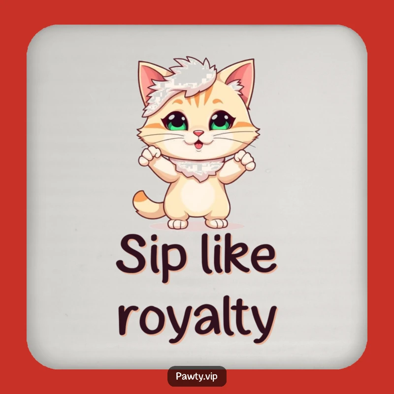 Funny Diva Cat Coaster Set: Protect Surfaces with Glamour