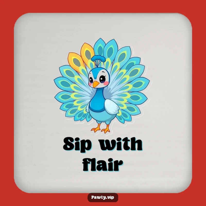 Funny Peacock Pride Coaster Set – Protect Surfaces with Natural Elegance