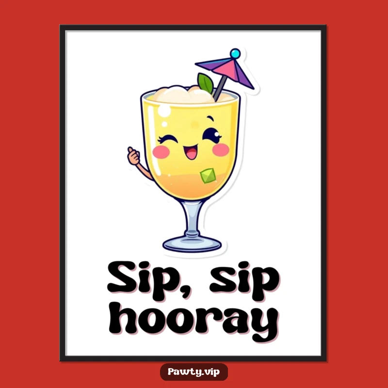 Funny Cocktail Drink Poster: Party Art, Perfect Bar Decor Gift