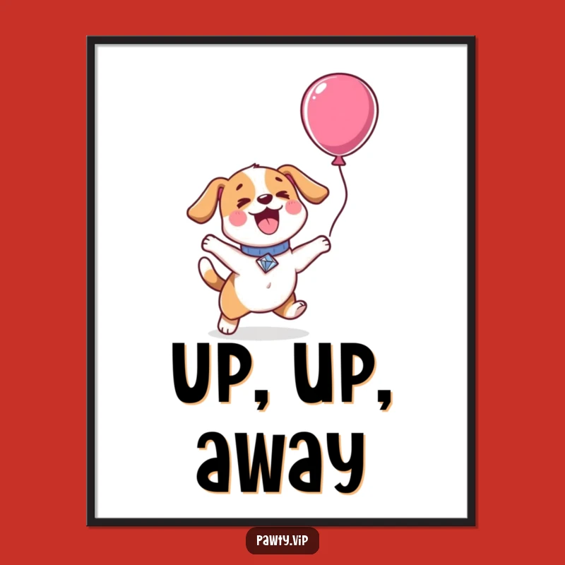 Funny Kawaii Dog Poster: Vibrant Party Art, Hilarious Wall Decor Gift Idea