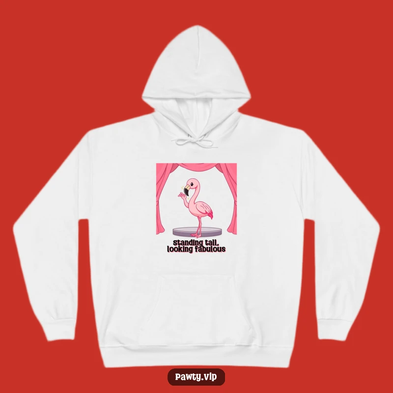 Cozy Funny Kawaii Flamingo Diva Hoodie: Stay Warm and Fabulous on Stage