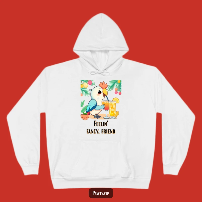 Cozy Funny Kawaii Parrot Hoodie: Festive Sips For Warm, Comfy Style