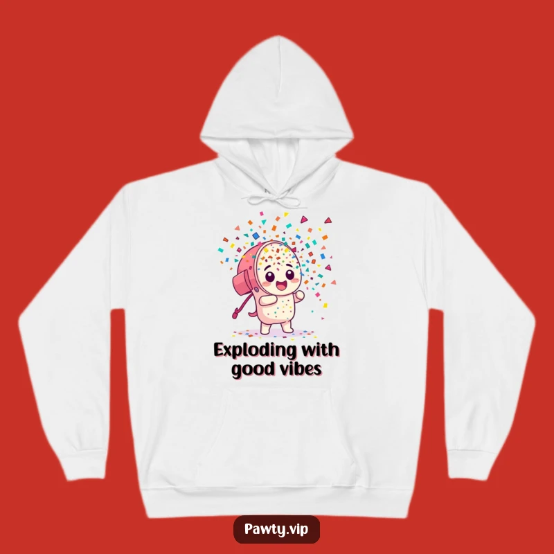 Cozy Funny Confetti Cannon Hoodie: Stay Warm and Festive All Day Long