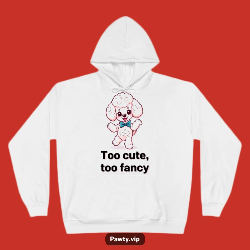 Cozy Funny Poodle Dancing Hoodie: Fancy Bow Tie for Chic Comfort