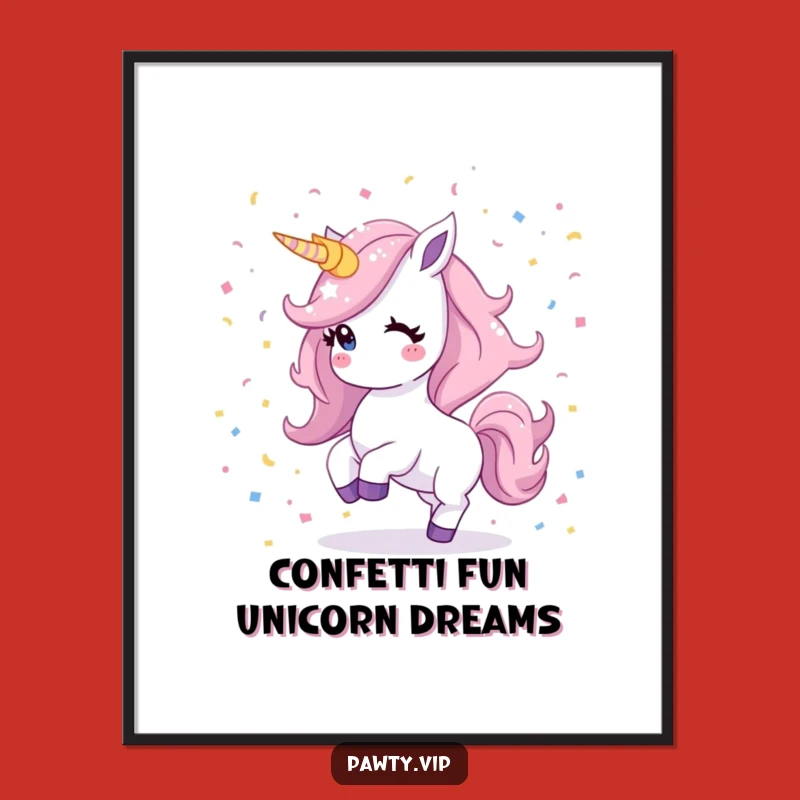 Funny Free Printable Wall Art: Kawaii Unicorn Dancing, Whimsical Downloadable Art Gift