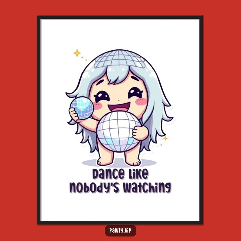 Free Printable Wall Art: Disco Ball Character, Hilarious Downloadable Decor Gift