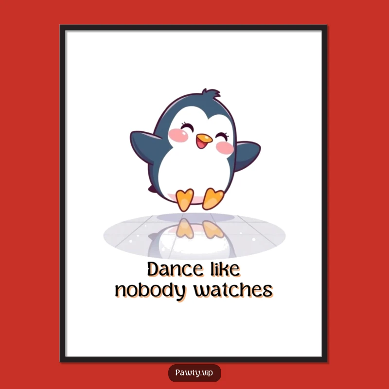 Funny Free Printable Wall Art: Penguin Dance Floor Downloadable Decor