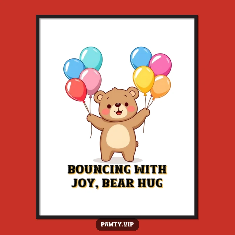 Free Printable Bear Juggler Wall Art - Cheerful Balloons, Funny Downloadable Decor for Playful Spaces!