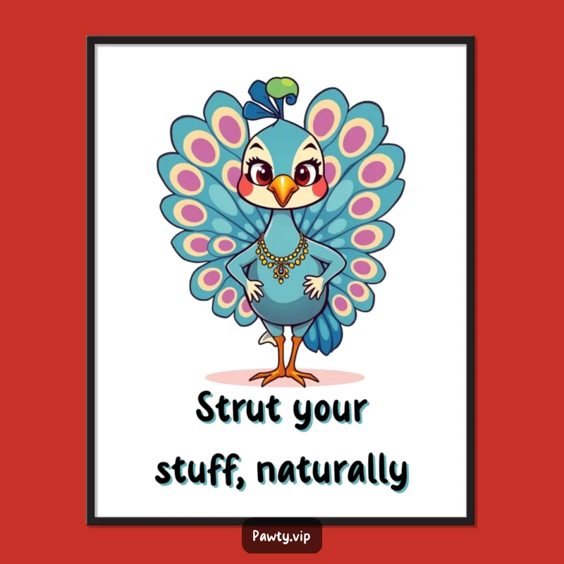 Free Printable Peacock Wall Art: Glamorous Strutting Bird for Funny Downloadable Decor!
