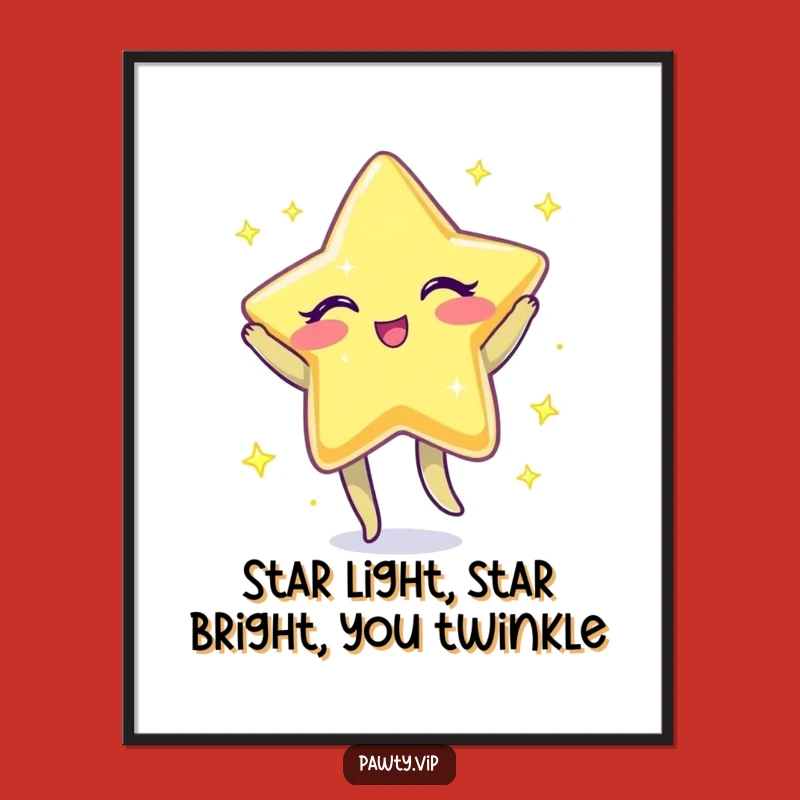 Free Printable Star Wall Art: Winking Jig for Funny Downloadable Decor!