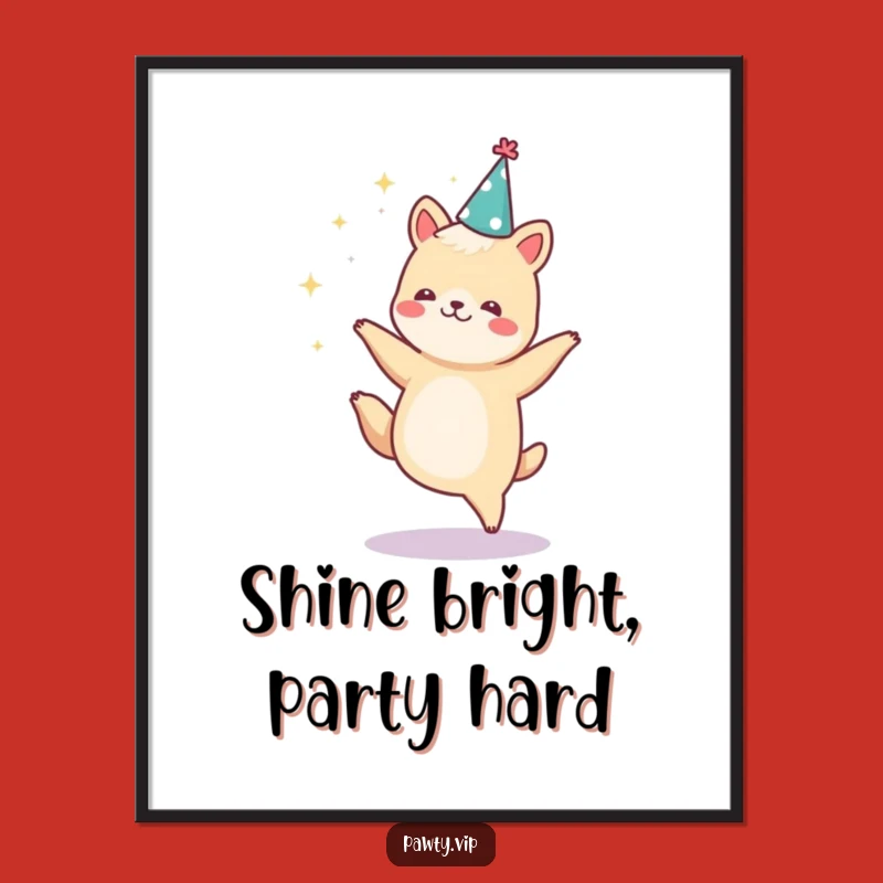 Free Printable Wall Art: Dancing Animal Sparkles - Energetic Funny Downloadable Decor