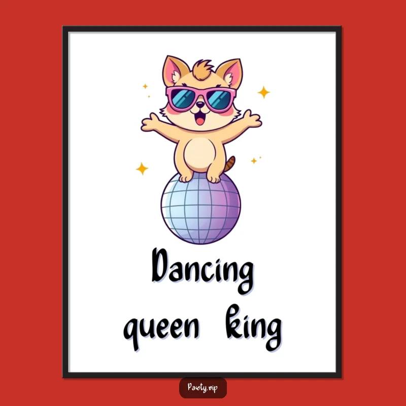 Free Printable Wall Art: Disco Animal Dancer - Funny Downloadable Art for a Funky Space