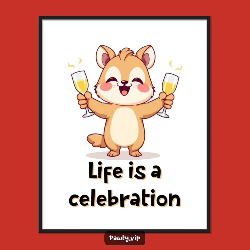 Free Printable Wall Art: Glee-ful Juggling Animal - Festive Funny Downloadable Decor