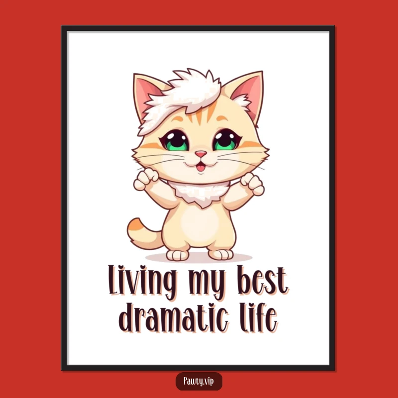 Free Printable Wall Art: Hilarious Cat Diva Art for a Dramatic Home Decor Statement