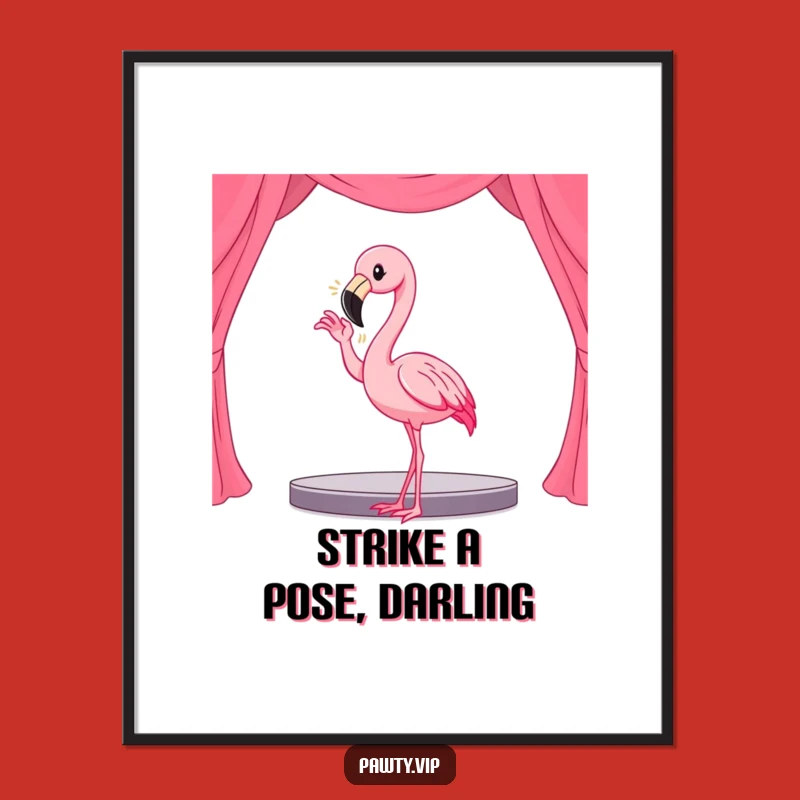 Free Printable Wall Art: Kawaii Flamingo Drama for a Hilarious, Fabulous Room Downloadable!