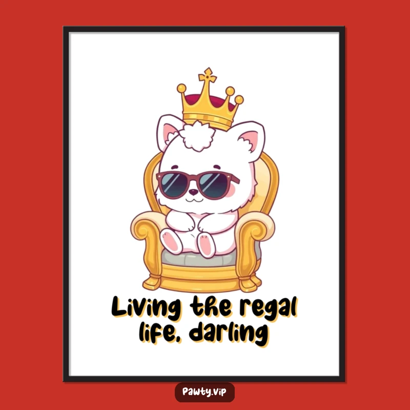 Free Printable Wall Art: Kawaii Royal Lounger - Funny Downloadable Decor