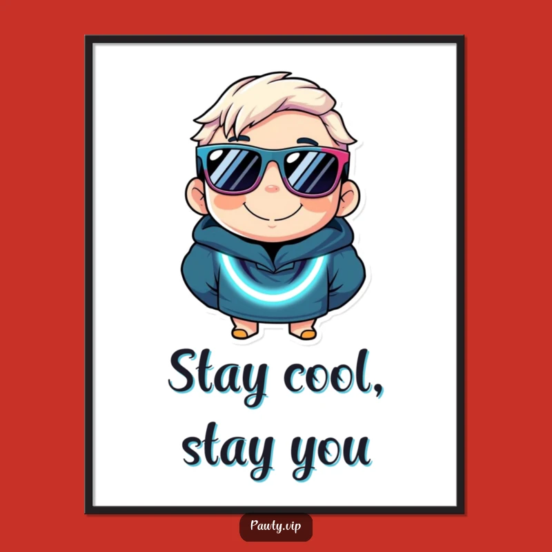 Free Printable Wall Art: Neon Party Character, Hilarious Downloadable Decor Gift