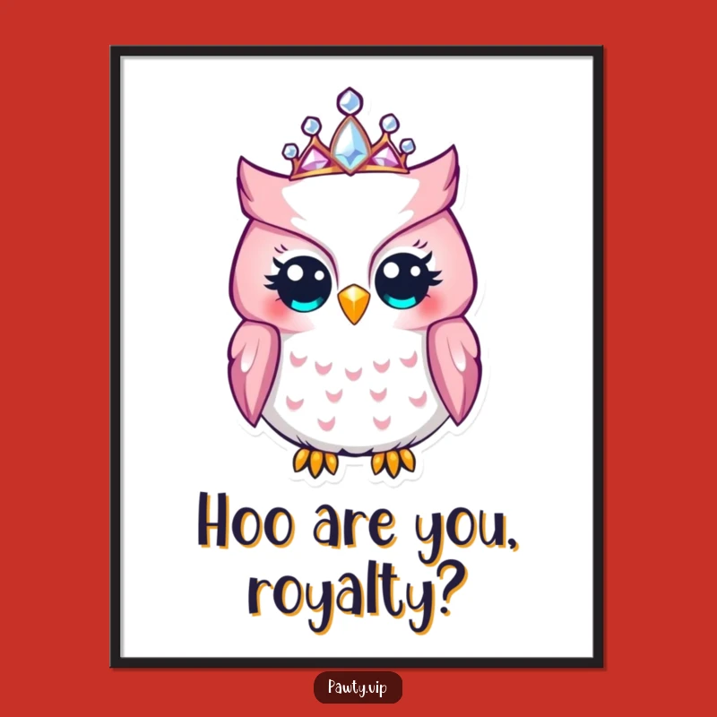 Funny Free Printable Wall Art: Royal Owl's Tiara Downloadable Decor
