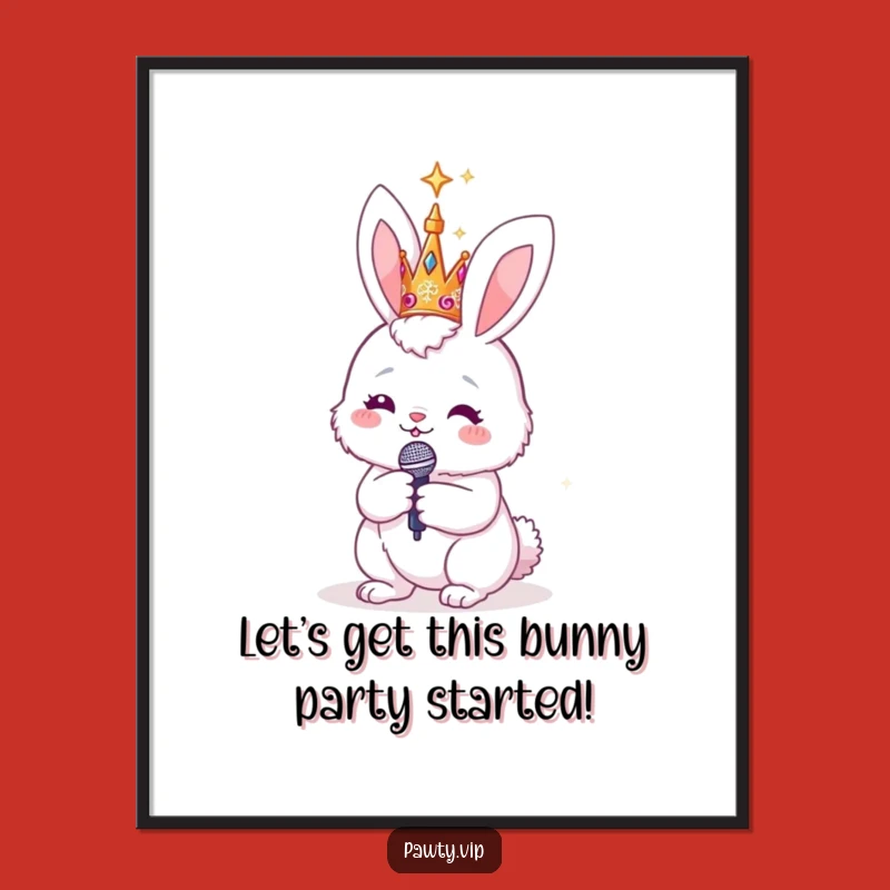 Free Printable Bunny Wall Art: Star Bunny Decor, Perfect Funny Downloadable Gift!