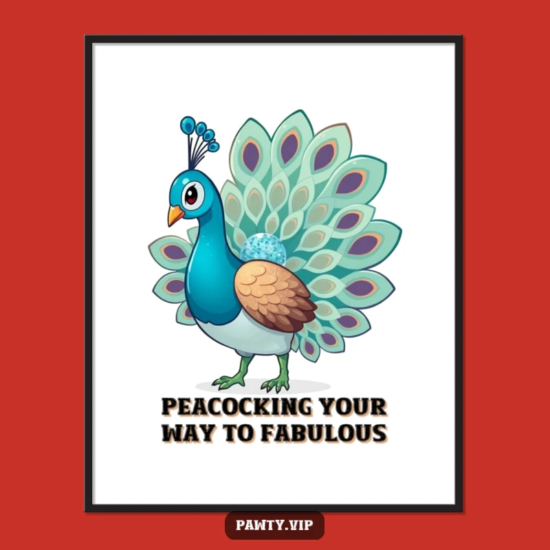 Free Printable Wall Art: Glamorous Glitter Peacock DIY Downloadable Art for Stylish Spaces