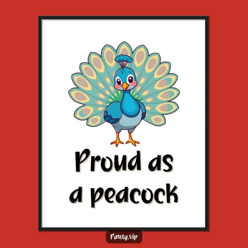 Free Printable Wall Art: Proud Peacock Display - Elegant Funny Downloadable Decor