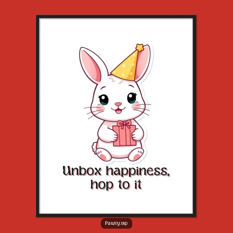 Funny Free Printable Wall Art: Rabbit Party Gift Downloadable Art