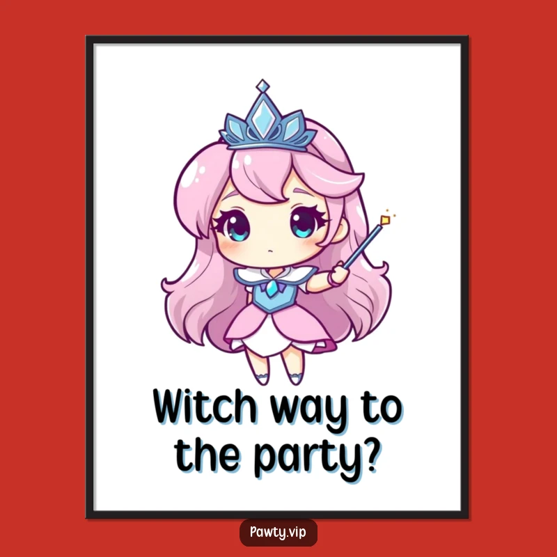 Free Printable Wall Art: Magical Tiara Character, Funny Enchanted Decor, Downloadable Art, DIY Gift!