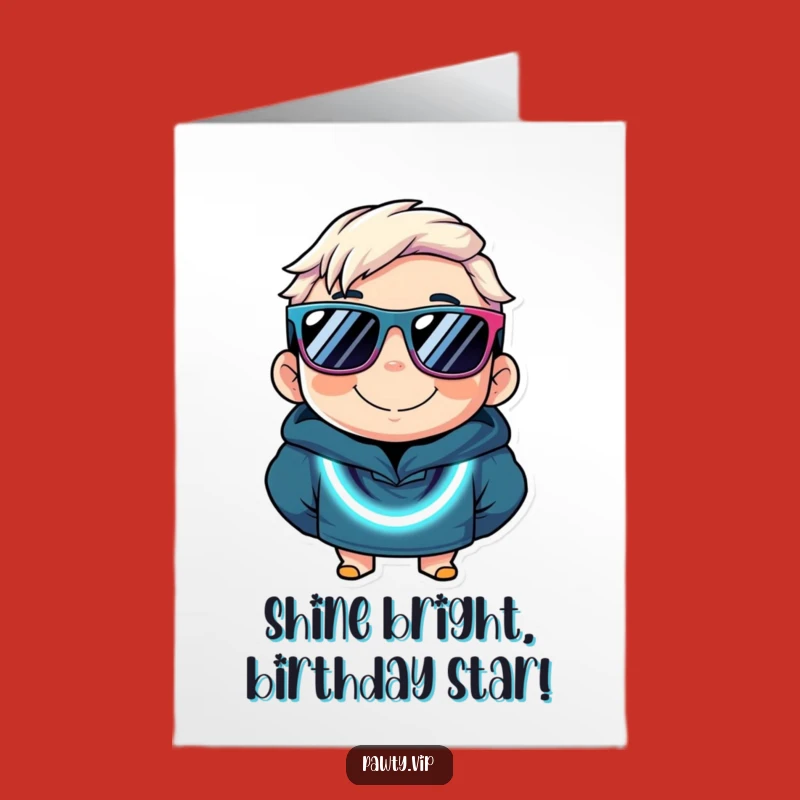 Free Printable Birthday Card: Neon Party Animal Character, Hilarious Downloadable Gift