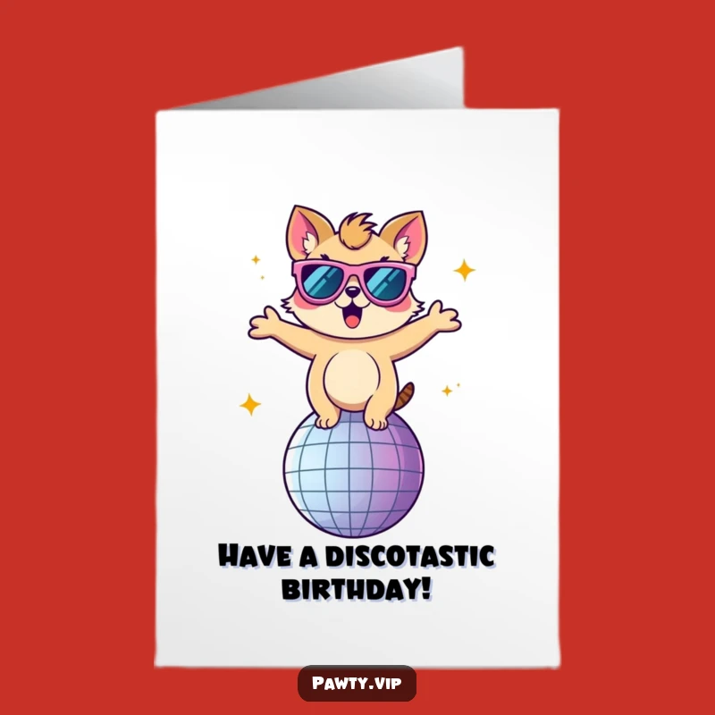 Free Printable Birthday Card: Disco Animal Dancer - Funny Downloadable Gift for a Groovy Party