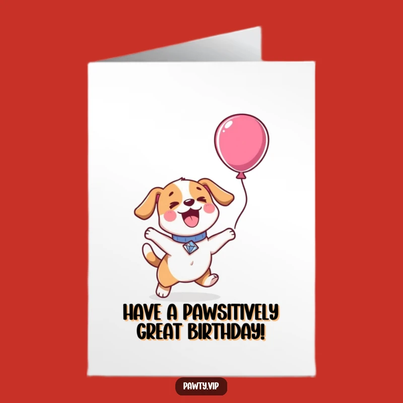 Free Printable Kawaii Dog Birthday Card: Funny Jumper Downloadable Gift