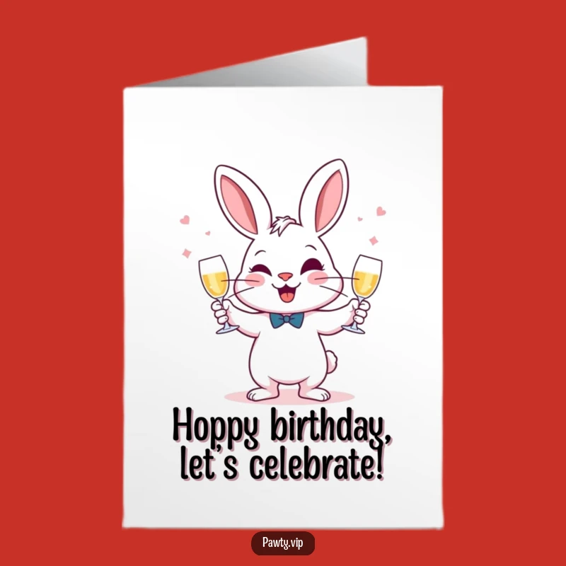 Free Printable Juggling Rabbit Birthday Card: Cheers to Fun, Downloadable Gift!