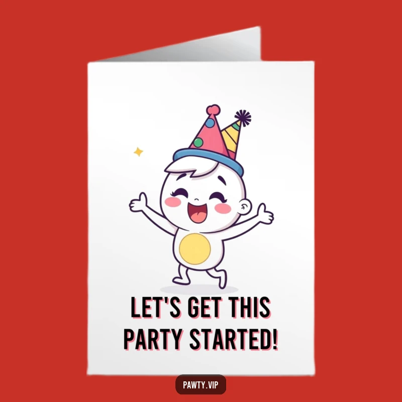 Free Printable Dancing Party Hat Card - Funny Celebration Downloadable Gift