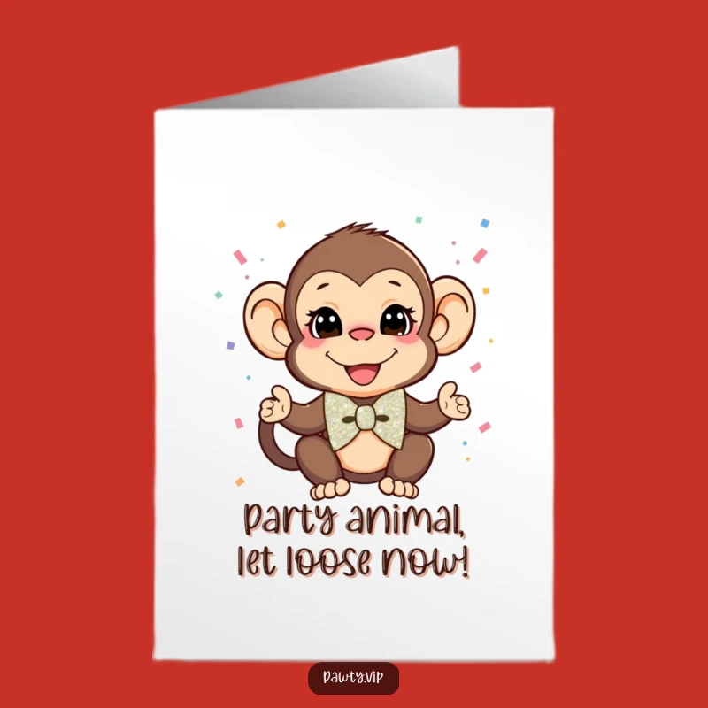 Free Printable Monkey Birthday Card: Funny Downloadable Gift for Twosies