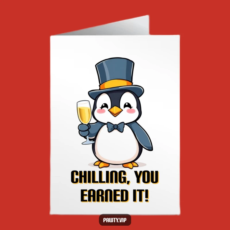 Free Printable Congrats Card: Penguin Bubbly Toast - Your Funny Downloadable Gift!