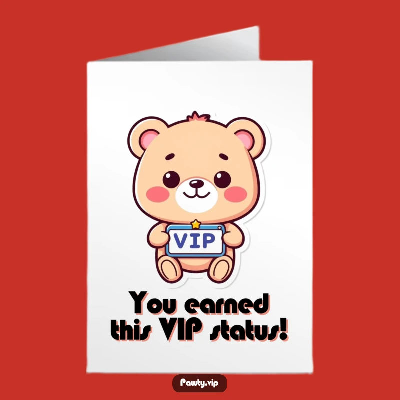 Free Printable Bear Congrats Card: VIP to Success, Downloadable Celebration!